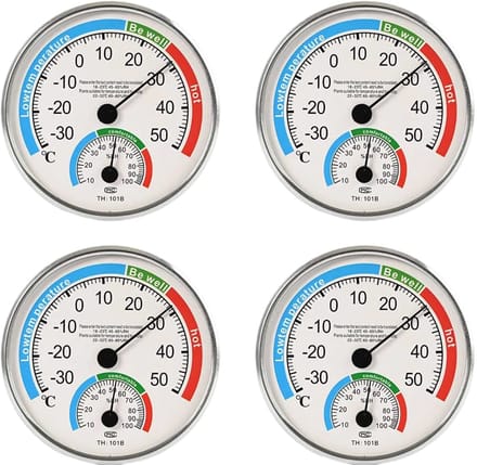 Binnen- en Buiten Hygrometer en Thermometer met Analoge Weergave