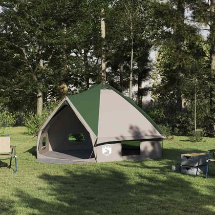 vidaXL - Teepee - Tent - voor - 6 - Personen - 6-persoons - Groen - en - Wit