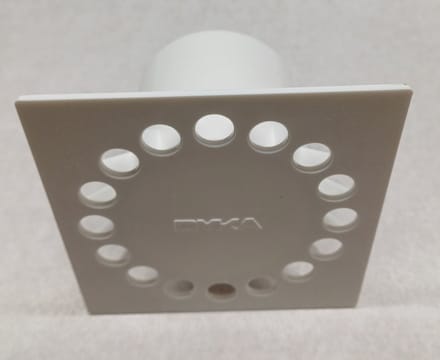 DOUCHE PUT DEKSEL - 10 X 10 CM - ORIGINEEL DYKA - WIT - ABS ROOSTER - DOUCHEPUT - KUNSTSTOF