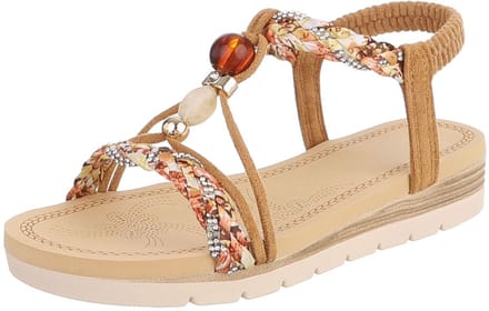 Dames slipper met gespen en pareldetail Mt:36