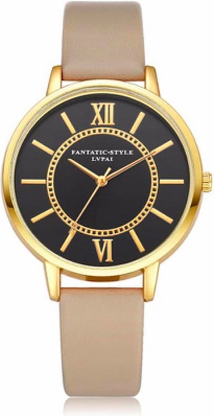 Hidzo Horloge LVPAI Ø 37 mm - Kaki - Kunstleer