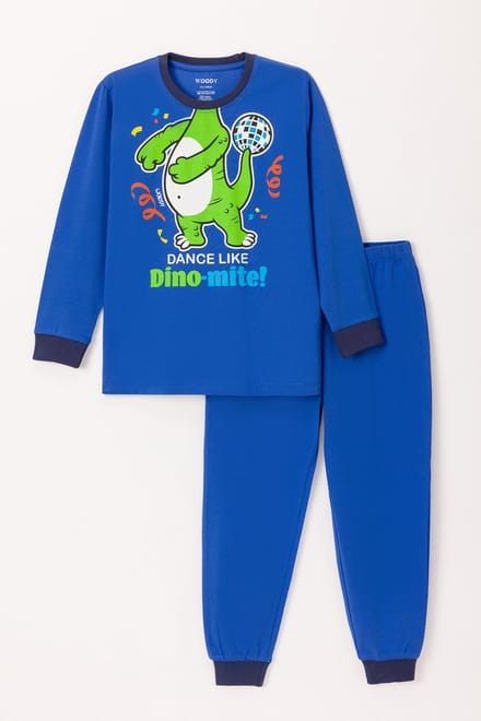 Woody - Jongens Pyjama - Hoogblauw Dino