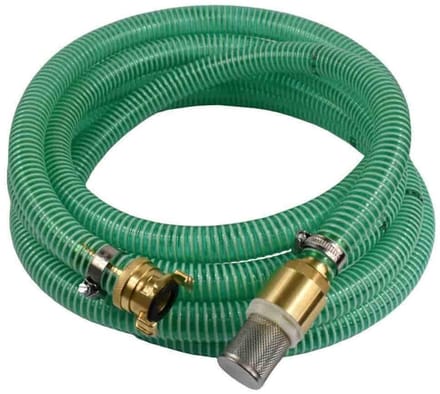 Zuig- en persslang 25 mm x 25 m met messing zuigkorf en snelkoppeling