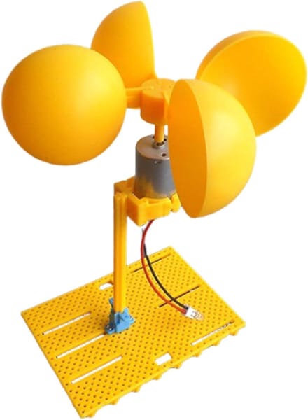 Windturbine Bouwpakket - Energie Experiment - Educatief Leren - Stille Rotor - 18 cm Hoog - Wit