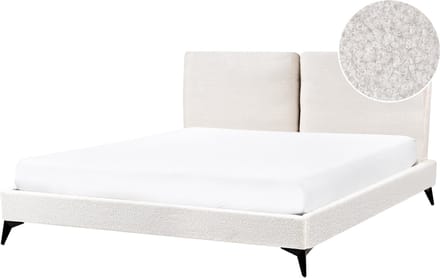 MELLE - Tweepersoonsbed - Gebroken wit - 160 x 200 cm - Bouclé
