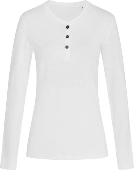 Stedman Sharon Henley Long Sleeve Women S9580 - White - XL