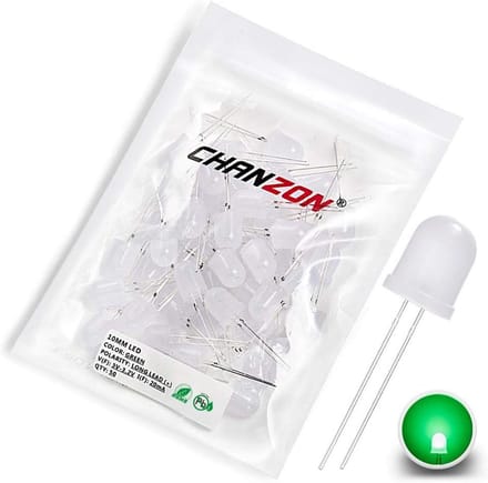50 Stuks Diffuse Groene LED Lichten 10mm Ronde Verlichting Diodes Elektronica
