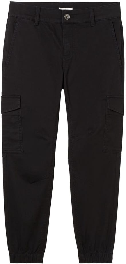 Tom Tailor - Cargobroek met opgestikte zakken - Maat 158 - Black