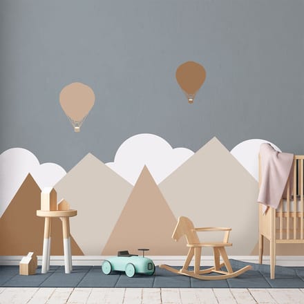 Kinderstickers van gigantische Scandinavische bergen, Malmö, 100 x 135 cm