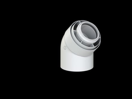Brötje Bocht DN 60/100 45 graden concentrisch K60 KB45 AL/PPS wit, 7308322