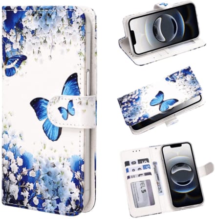 Cityhoesje â“ Bookcase â“ iPhone 17 Pro Max â“ Bloemen Vlinder Blauw