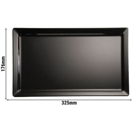 GGM Gastro (6 Stück) GN-Tablett 1/3 - PURE - Melamin - Höhe: 30mm - Schwarz
