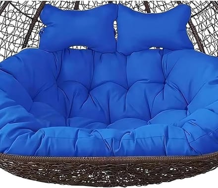Dubbel stoelkussen - Hangstoel kussen - Buiten ontspannen - Onzichtbare rits - 150 x 110 cm - Grijs