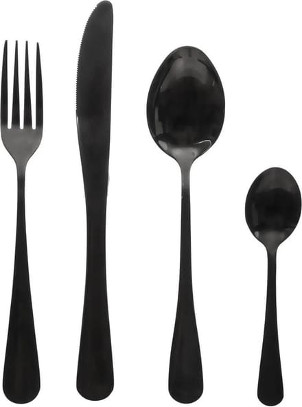 Secret de Gourmet Bestekset Shadow - 32x - 16-delig - RVS - zwart