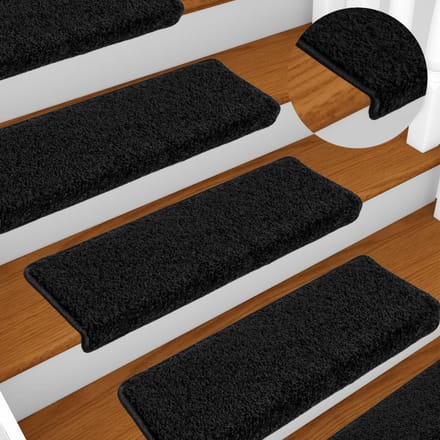 vidaXL - Trapmatten - 10 - st - 65x21x4 - cm - Zwart - Rechthoekige - Rand
