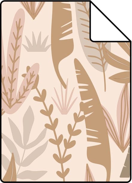 Proefstaal ESTAhome behang jungle apen terracotta roze - 26.5 x 21 cm - 139737-S