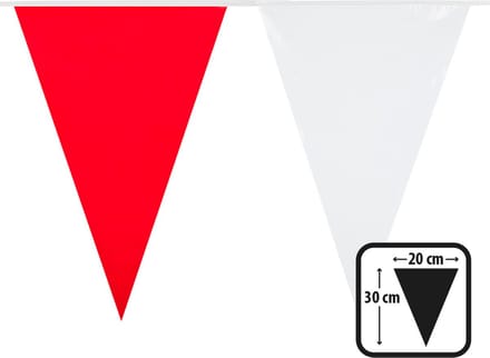 Boland - PE vlaggenlijn wit/rood - Geen thema - Feestversiering