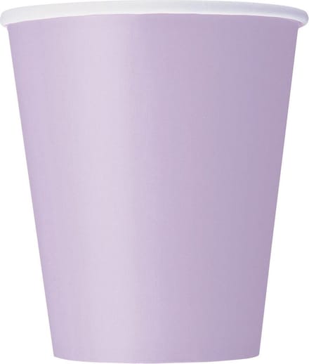UNIQUE - 14 kartonnen lavendel kleurige bekers