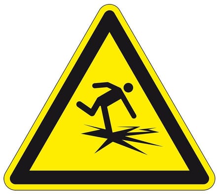Waarschuwingsbord dun ijs - kunststof - W043 100 mm
