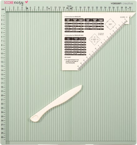 Vaessen Creative Rilbord - Score Easy - 30,5 x 30,5 cm - met Vouwbeen en Liniaal - in cm - Mint