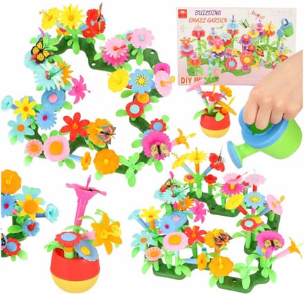 Playos® - Bloementuin - 175 delig - Insteekbloemen - Creatief Speelgoed - Educatief - Leerzaam - Constructiespeelgoed - Bouwset - Creative Garden