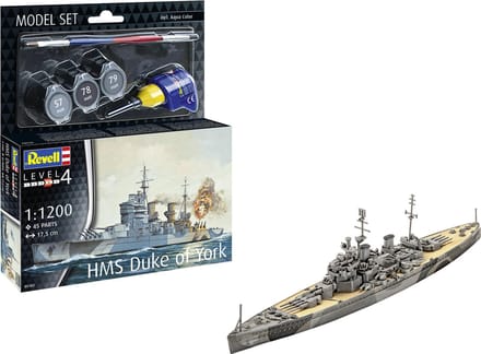 Revell Modelbouwpakket Schepen - 65182 Battleship HMS Duke of York - Model Set Plastic - 1:1200 - Modelbouw