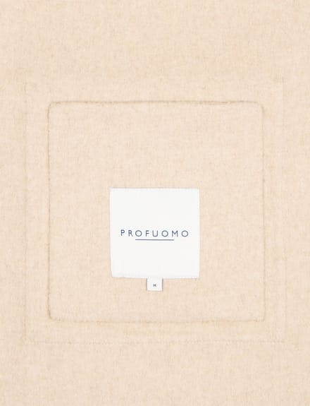Overshirt Profuomo beige effen normale fit