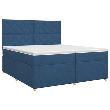 vidaXL - Boxspringbed - met - matras - met - hoofdeinde - Blauw - 200 - x - 200 - cm - Stof