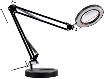 Vergrootglaslamp, 5X vergroting, 12W LED-verlichting, M023 met basis.