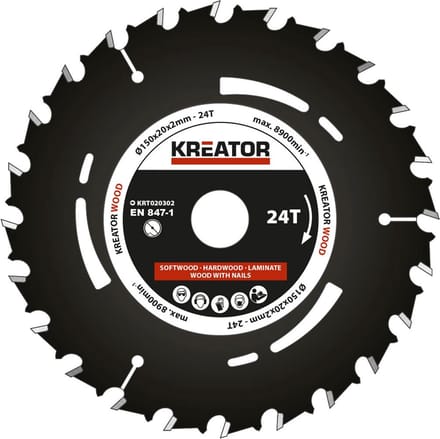 Kreator KRT020302 Invalzaagblad 150mm 24T