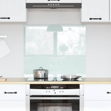 vidaXL - Keuken - Spatscherm - Wit - 70 - x - 60 - cm - gehard - glas