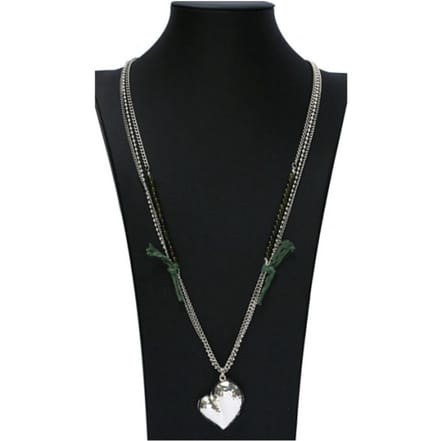 Bijoux by Ive  - Ketting - Hart - 90cm - Zilverkleurig