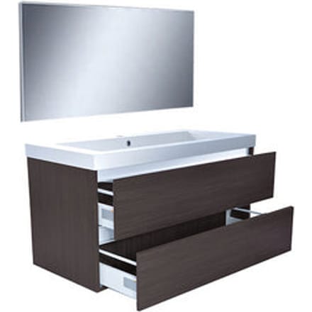 Wiesbaden Vision meubelset (incl. spiegel) 100 cm houtnerf grijs