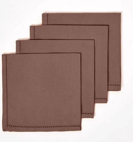 Homescapes katoenen servetten, set van 4, bruin