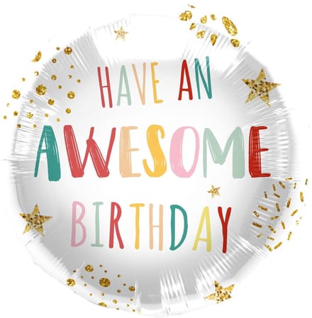Folat - Folieballon 'Have An Awesome Birthday!' Retro - 45 cm