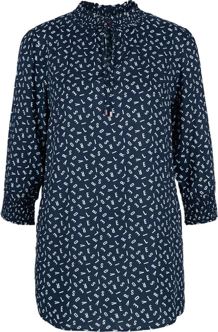 s.Oliver - Donker blauwe bloes - Maat 38 - Vrouwen - 59B0 navy AOP -