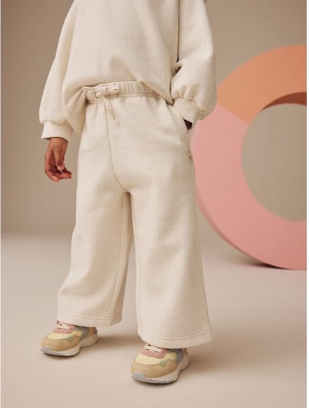 Next - Meisjes - Joggingbroek met wijde pijpen - Crème