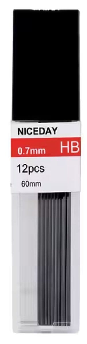 Niceday - Navullingen voor Vulpotloden - Zwart - 12 Stuks