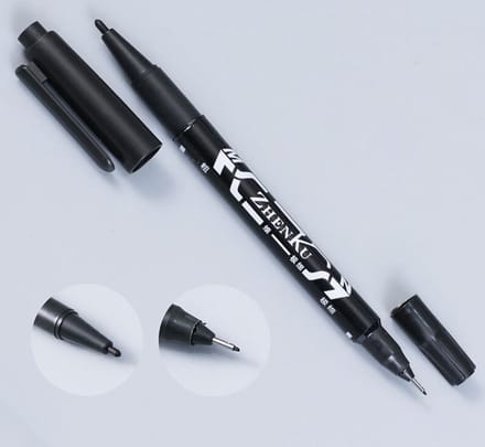 Tattoo skin marker dubbelzijdig - zwart