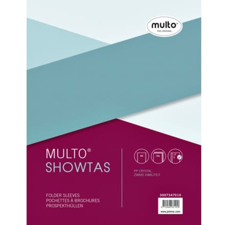 Multo showtassen - formaat A5 - 17-rings - 120 micron glashelder PP - krimp met 10 stuks