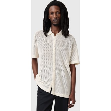 AllSaints Munroe Ss Shirt Chalk White Größe: S | Casual hemden Outlet | Herren | Weiß