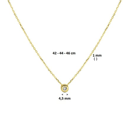 Collier Zirkonia 42 - 44 - 46 Cm