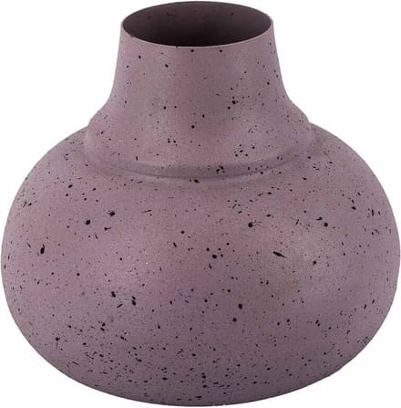 HomeBound by KY | Metalen vaas lila dots | 5x14x14cm | vaas