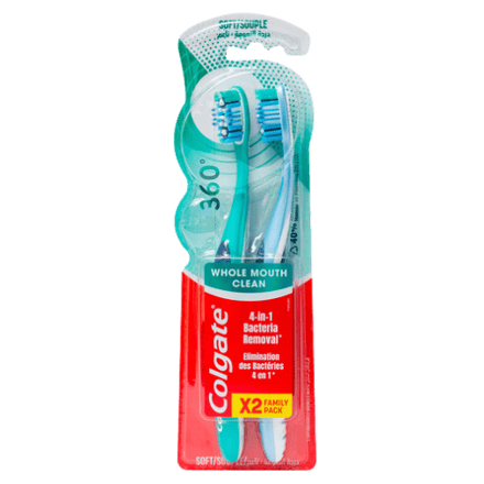 Colgate 360° Whole Mouth Clean Zachte Tandenborstel - 2 stuks