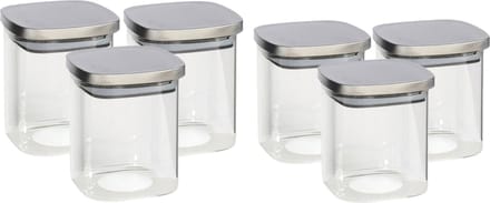 Gerim - 6x keuken voedsel voorraadpotten glas - 2 formaten 800/1100 ml