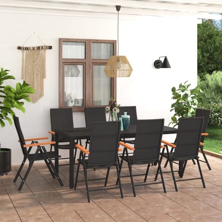 vidaXL - 9-delige - Tuinset - zwart - en - bruin