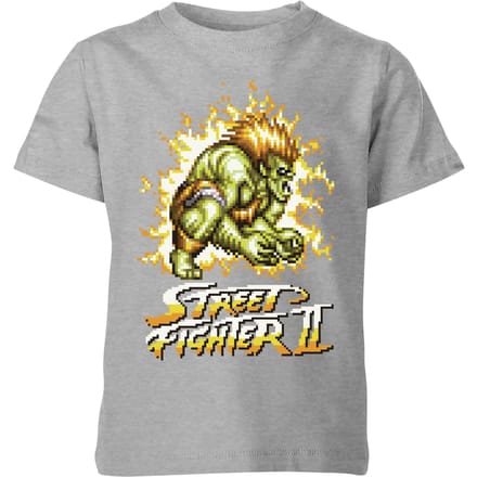 Street Fighter Blanka 16-bit Kids' T-Shirt - Grey - 122/128 (7-8 jaar)