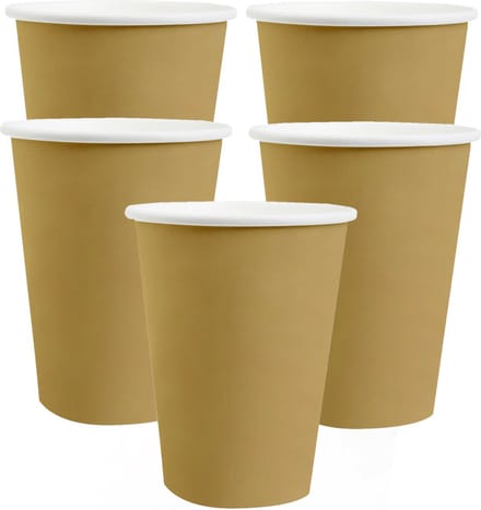 Santex feest/verjaardag bekertjes - 30x stuks - karton - goud - 270 ml