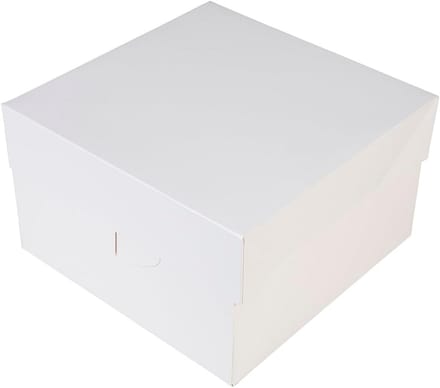 Taartdoos Karton - Baksel Verpakking - Veilig Vervoeren - Stevige Constructie - 25x25x15 cm - Wit