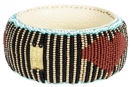 Return to Sender Armband Dames - bordeauxrood - Ø7 cm - glazen kralen